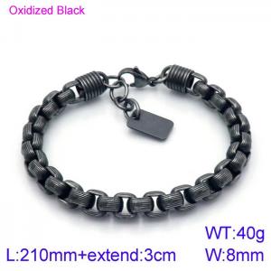 Stainless Steel Oxidized Black Bracelet - KB138829-KFC