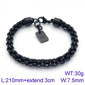 Stainless Steel Black-plating Bracelet - KB138850-KFC