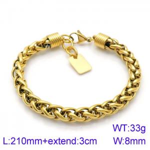 Stainless Steel Gold-plating Bracelet - KB138853-KFC