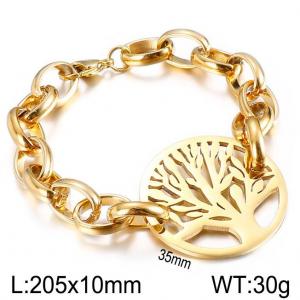 Stainless Steel Gold-plating Bracelet - KB139163-Z