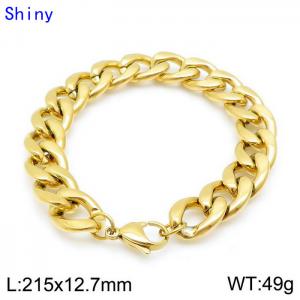 Stainless Steel Gold-plating Bracelet - KB139252-Z