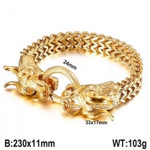 Stainless Steel Gold-plating Bracelet - KB139270-K