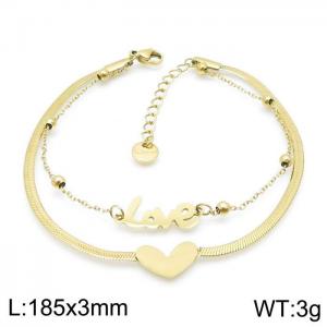 Stainless Steel Gold-plating Bracelet - KB139408-MW