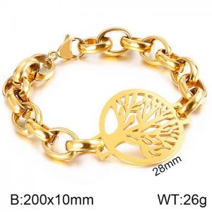 Stainless Steel Gold-plating Bracelet - KB139498-Z