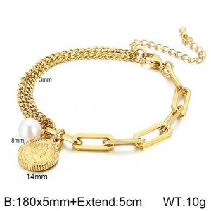 Stainless Steel Gold-plating Bracelet - KB139517-Z