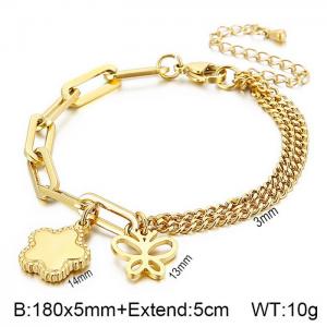 Stainless Steel Gold-plating Bracelet - KB139525-Z