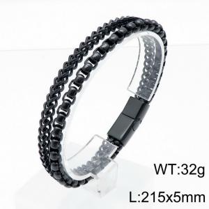Stainless Steel Black-plating Bracelet - KB139646-KFC