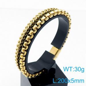 Stainless Steel Gold-plating Bracelet - KB139647-KFC