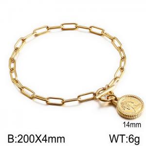 Stainless Steel Gold-plating Bracelet - KB139651-Z