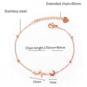 Stainless Steel Rose Gold-plating Bracelet - KB142758-WGTY