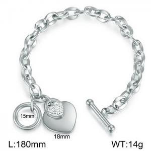 Stainless Steel Stone Bracelet - KB142810-WGZJ