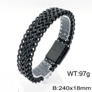 Stainless Steel Black-plating Bracelet - KB143653-KFC