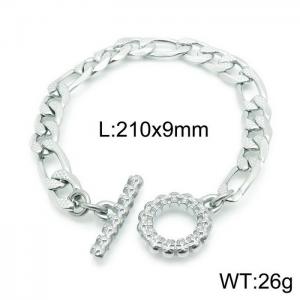 Stainless steel OT button bracelet Fashion simple polka dot NK chain men's bracelet - KB143953-Z