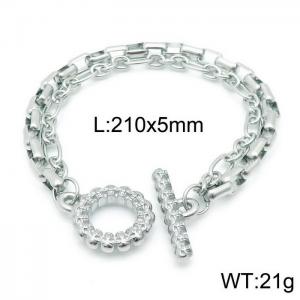 Personalized design of stainless steel long box chain splicing O chain men's ins style bracelet - KB143954-Z