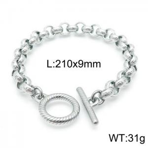 Minimalist stainless steel O-chain OT buckle bracelet for men and women - KB143960-Z