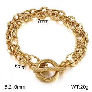 Stainless Steel Gold-plating Bracelet - KB143961-Z