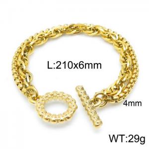 Double chain design cold style skull clasp bracelet - KB143979-Z