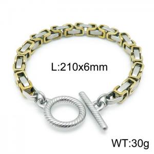 Stainless steel handmade accessories mixed color patchwork Byzantine bracelet - KB143982-Z