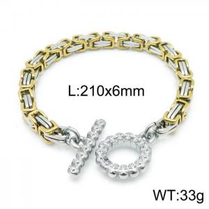 Stainless steel handmade accessories mixed color patchwork Byzantine bracelet - KB143985-Z