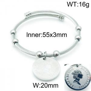 Stainless Steel Wire Bangle - KB143991-Z