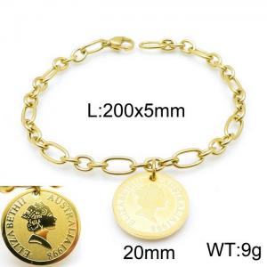 Stainless Steel Gold-plating Bracelet - KB143999-Z