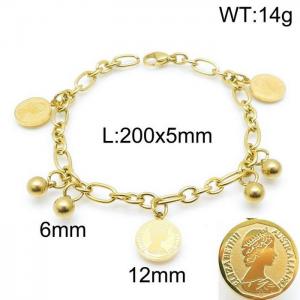 Stainless Steel Gold-plating Bracelet - KB144001-Z