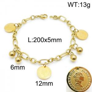 Stainless Steel Gold-plating Bracelet - KB144003-Z