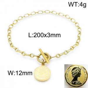 Stainless Steel Gold-plating Bracelet - KB144005-Z