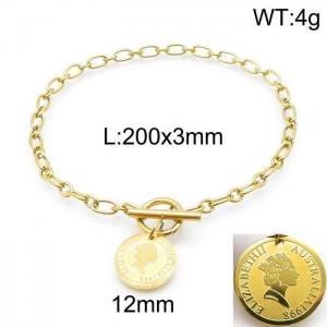 Stainless Steel Gold-plating Bracelet - KB144007-Z