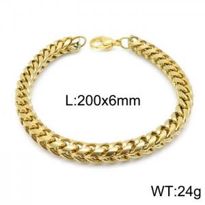 Stainless Steel Gold-plating Bracelet - KB144254-Z