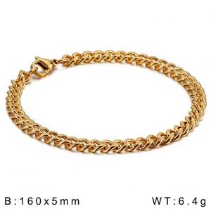 Stainless Steel Gold-plating Bracelet - KB144529-Z