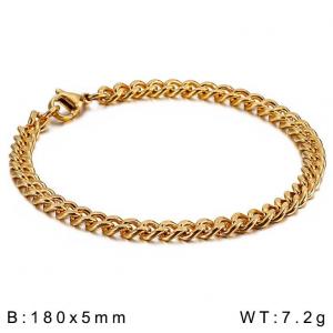 Stainless Steel Gold-plating Bracelet - KB144530-Z