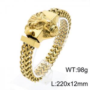 Stainless Steel Gold-plating Bracelet - KB144767-KFC