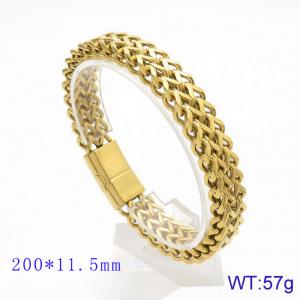 Stainless Steel Gold-plating Bracelet - KB144782-KFC