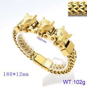 Stainless Steel Gold-plating Bracelet - KB144794-KFC