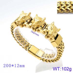 Stainless Steel Gold-plating Bracelet - KB144795-KFC