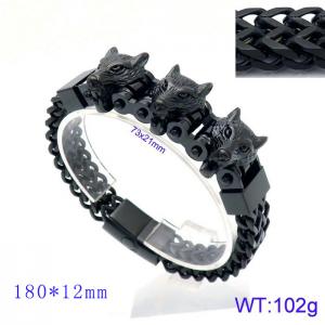 Stainless Steel Black-plating Bracelet - KB144796-KFC
