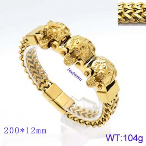 Stainless Steel Gold-plating Bracelet - KB144804-KFC