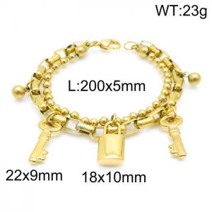 Stainless Steel Gold-plating Bracelet - KB144868-Z