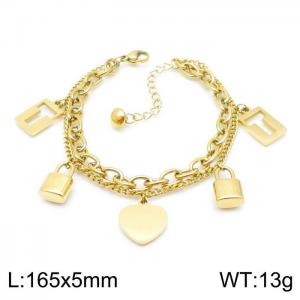 Stainless Steel Gold-plating Bracelet - KB145329-HM