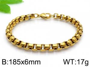 Stainless Steel Gold-plating Bracelet - KB145837-Z