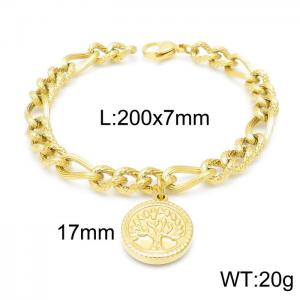 Stainless Steel Gold-plating Bracelet - KB145972-Z