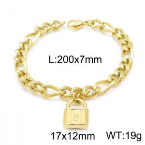 Stainless Steel Gold-plating Bracelet - KB145978-Z