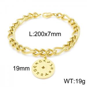 Stainless Steel Gold-plating Bracelet - KB145982-Z