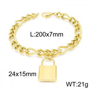 Stainless Steel Gold-plating Bracelet - KB145988-Z