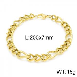 Stainless Steel Gold-plating Bracelet - KB145991-Z