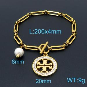 Stainless Steel Gold-plating Bracelet - KB146066-Z