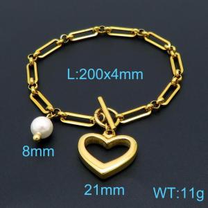 Stainless Steel Gold-plating Bracelet - KB146068-Z