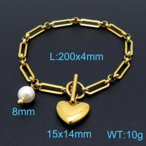 Stainless Steel Gold-plating Bracelet - KB146070-Z