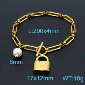 Stainless Steel Gold-plating Bracelet - KB146072-Z